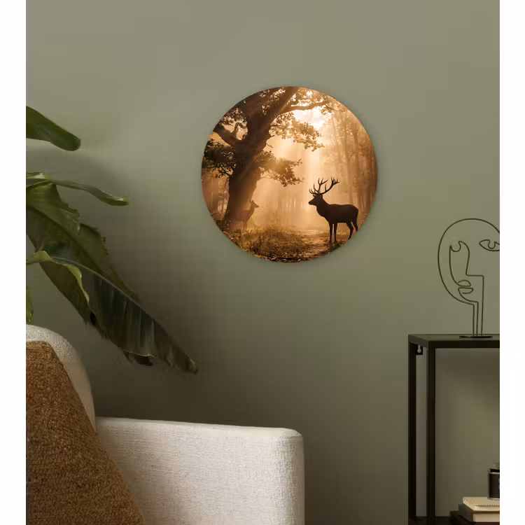 Muurcirkel - Hert - Bos - Mistig - Natuur - Goud — 3