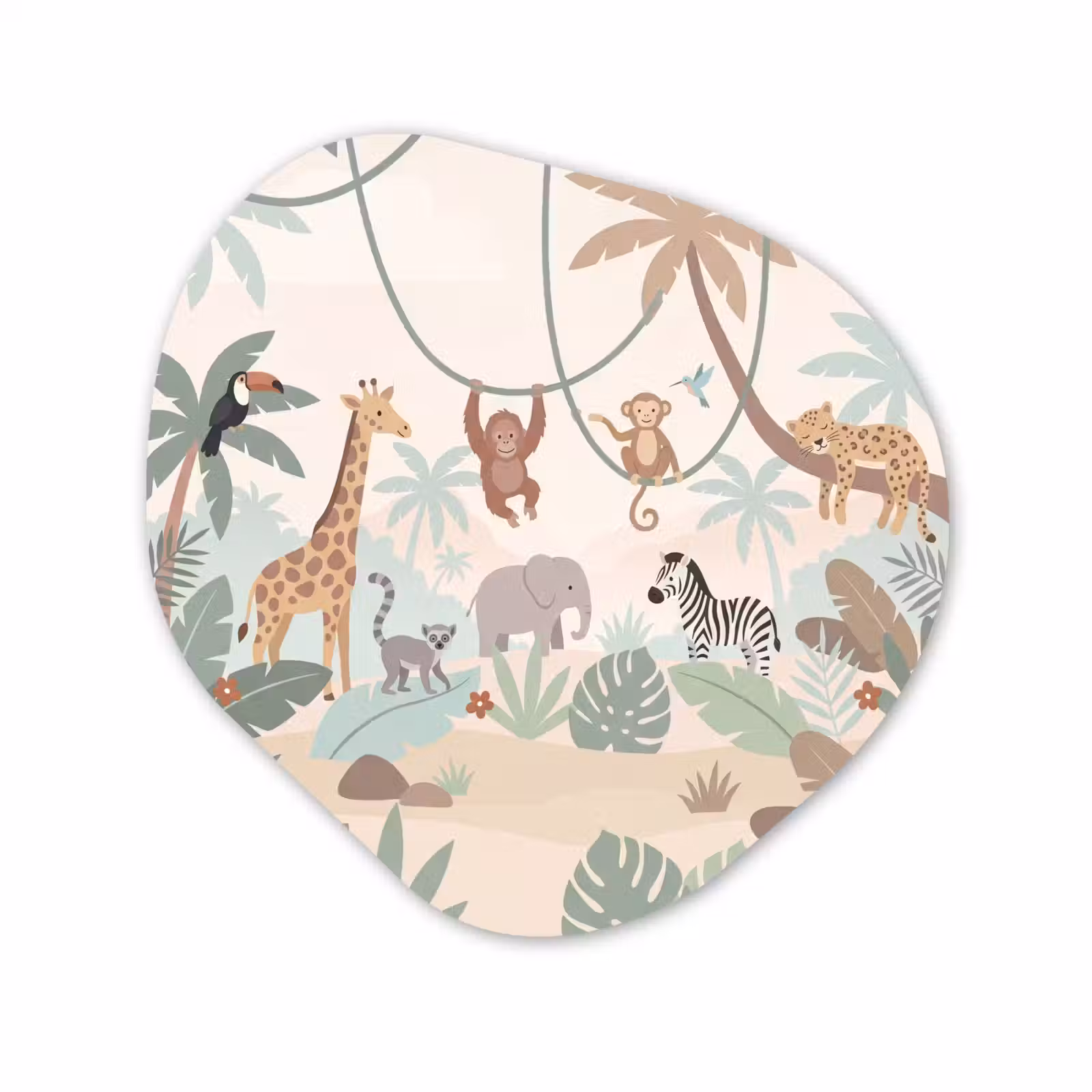 Organisch schilderij - Forex - Jungle - Dieren - Groen — 1