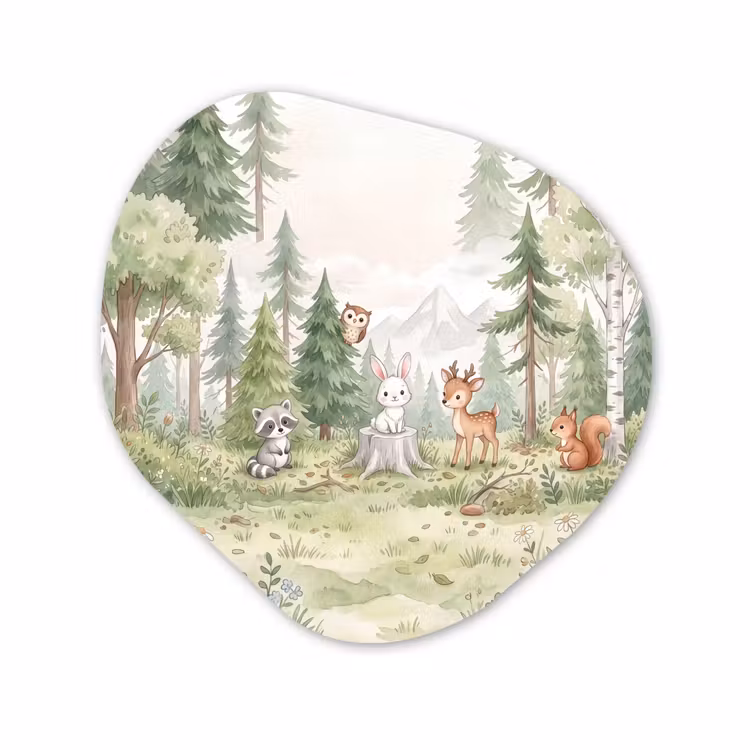 Organisch schilderij - Forex - Bos - Dieren - Groen — 1