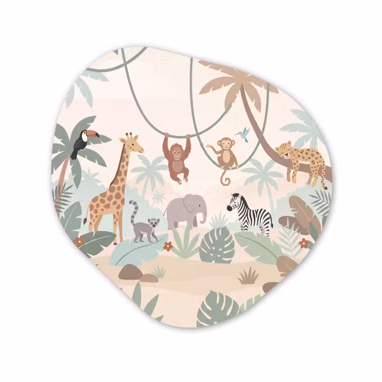 Organisch schilderij - Forex - Jungle - Dieren - Groen — 1