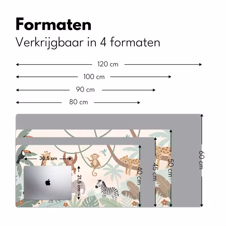 Bureau onderlegger - Jungle - Dieren - Groen — 8