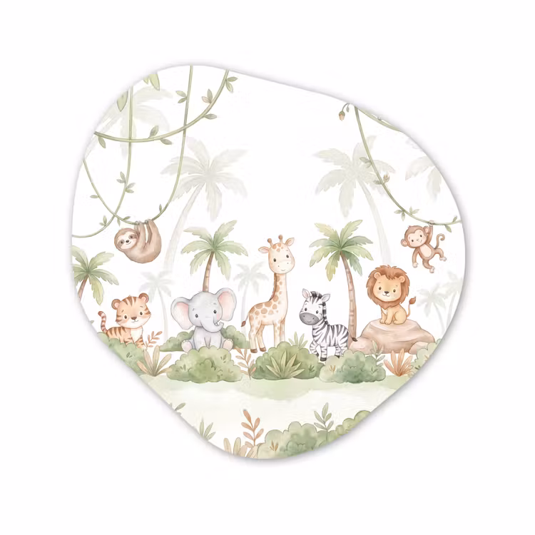 Organisch schilderij - Forex - Dieren - Jungle - Pastel — 1