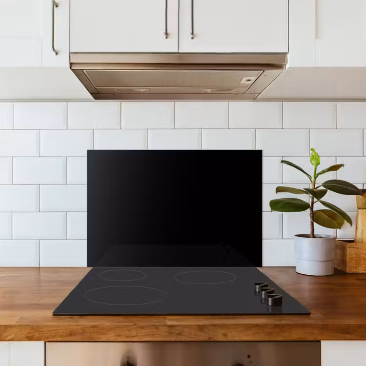 Spatscherm keuken - Zwart - Effen kleur — 6