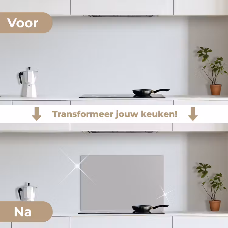 Spatscherm keuken - Grijs - Effen print — 3