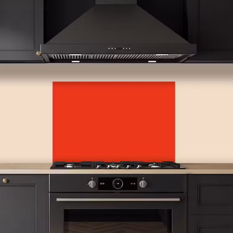 Spatscherm keuken - Rood - Kleur - Effen — 2