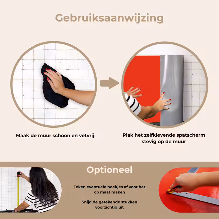 Spatscherm keuken - Rood - Kleur - Effen — 8