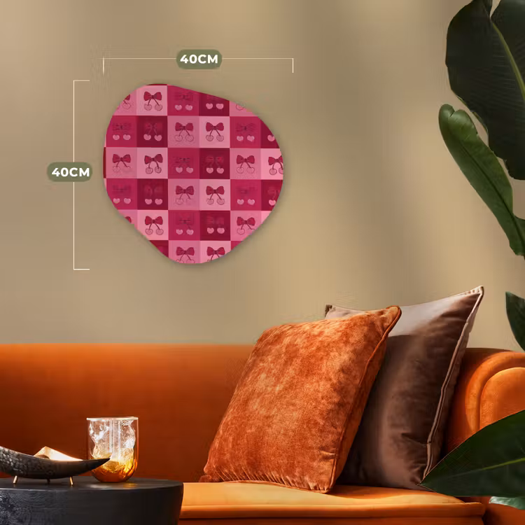 Organisch schilderij - Forex - Kersen - Strikjes - Speels - Roze - Bordeaux — 4