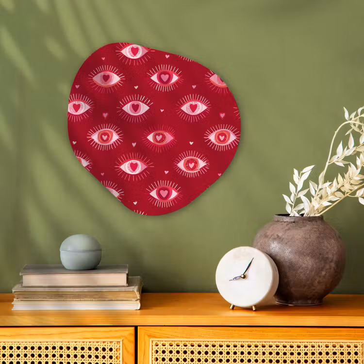 Organisch schilderij - Forex - Ogen - Patroon - Roze - Donkerrood — 2