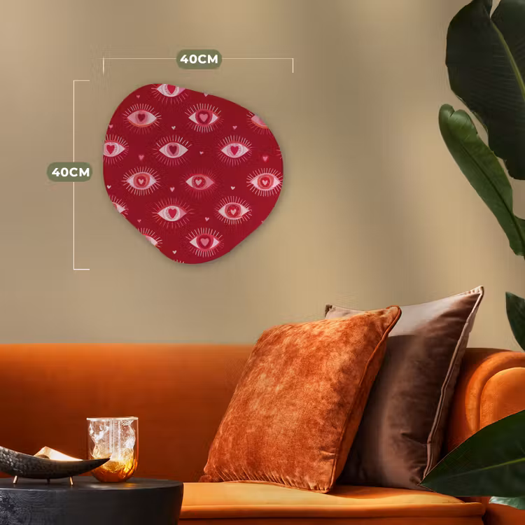 Organisch schilderij - Forex - Ogen - Patroon - Roze - Donkerrood — 4