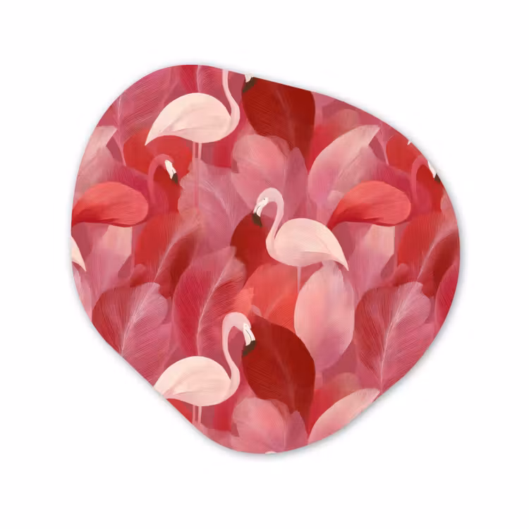 Organisch schilderij - Forex - Flamingo - Botanisch - Elegant - Roze - Rood — 1