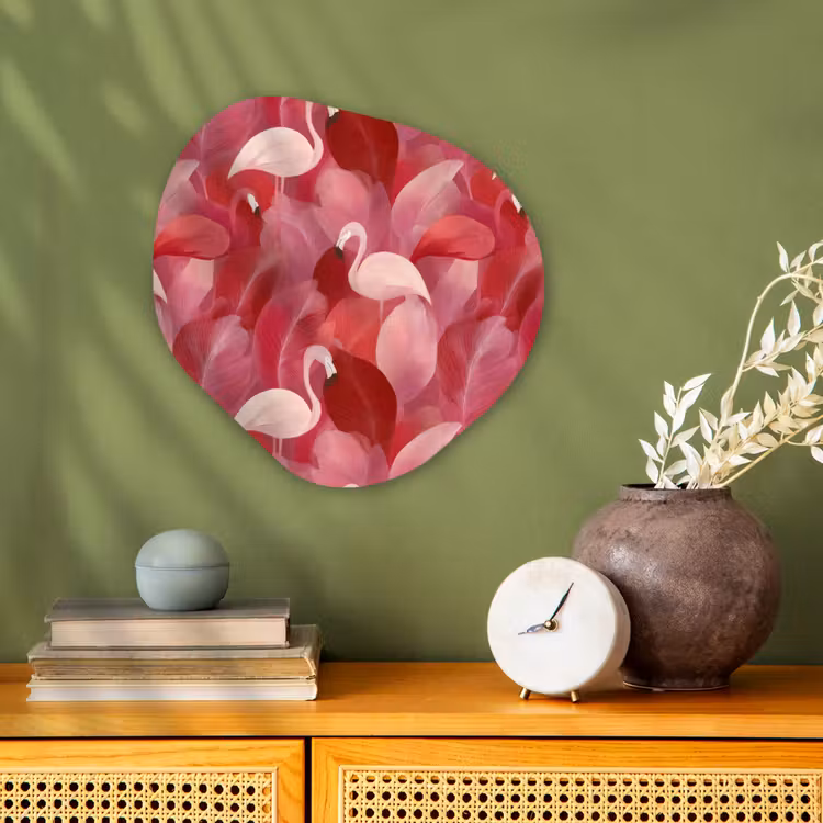Organisch schilderij - Forex - Flamingo - Botanisch - Elegant - Roze - Rood — 2