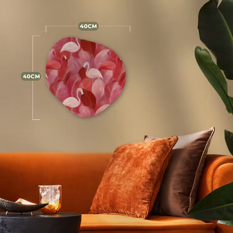 Organisch schilderij - Forex - Flamingo - Botanisch - Elegant - Roze - Rood — 4
