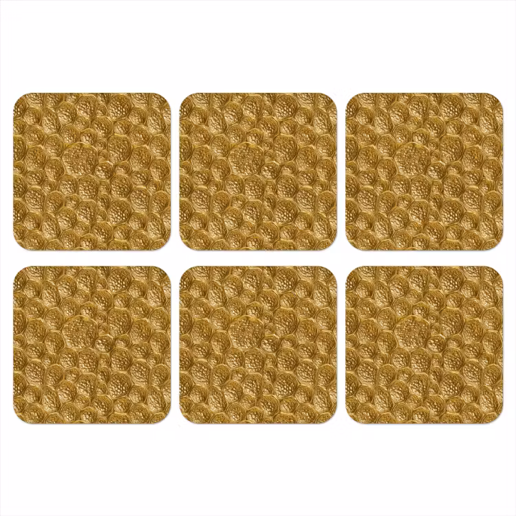 Onderzetter - Gehamerd - Mozaïek - Antiek - Goud — 1
