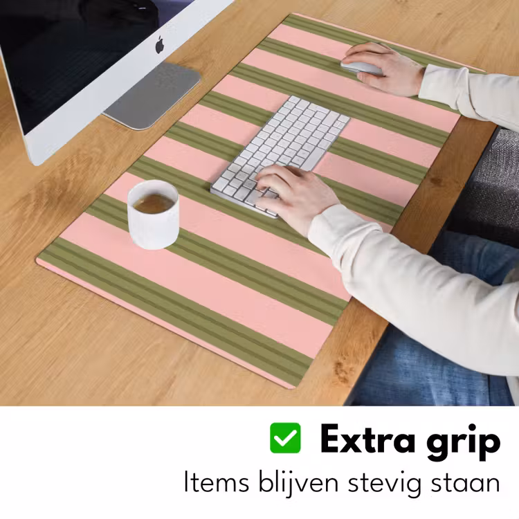 Bureau onderlegger - Patroon - Strepen - Abstract - Roze - Groen — 6