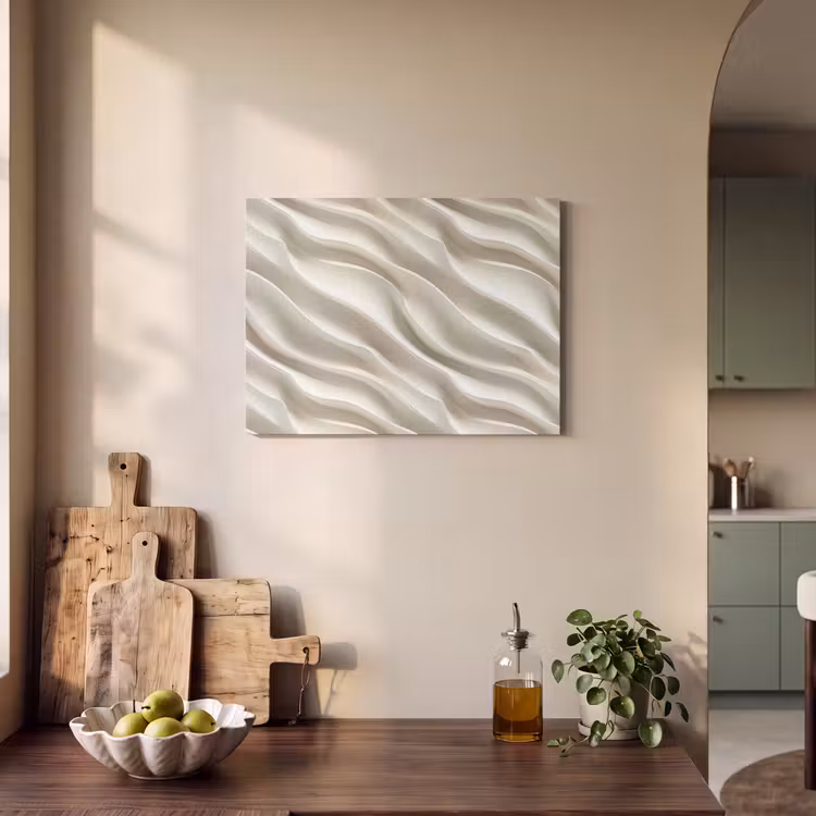 Akoestisch schilderij - Diagonaal - Golven - Crème — 3