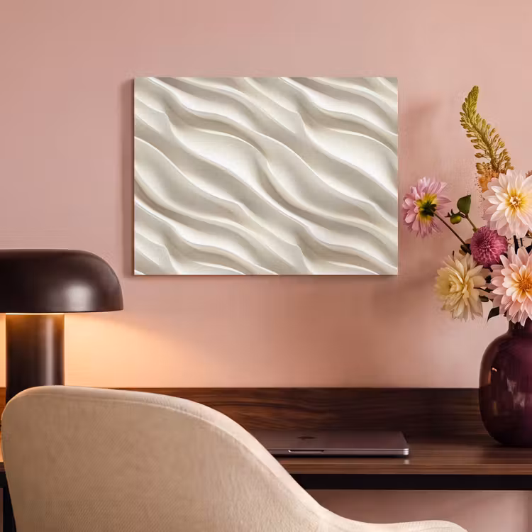 Akoestisch schilderij - Diagonaal - Golven - Crème — 4