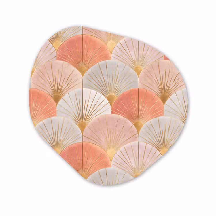 Organisch schilderij - Forex - Waaiers - Goud - Roze — 1