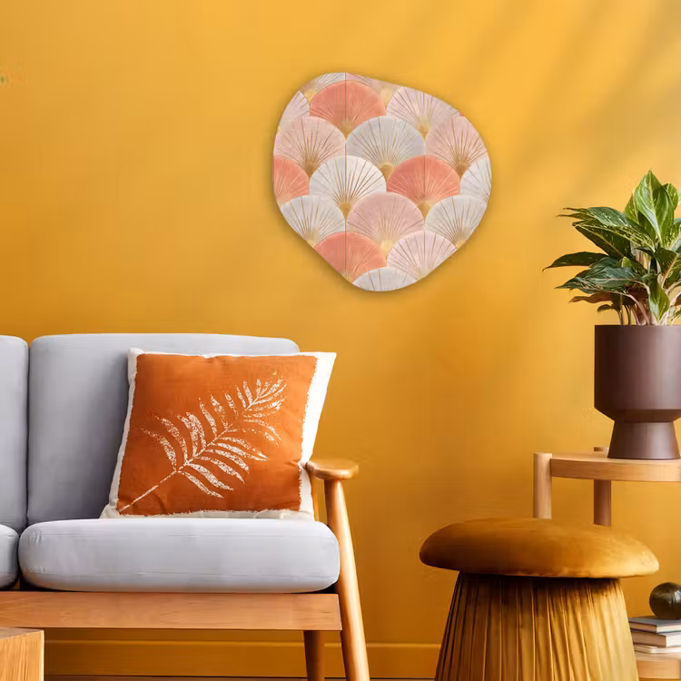 Organisch schilderij - Forex - Waaiers - Goud - Roze — 3