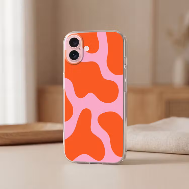Telefoonhoesje - Vlekken - Rood - Roze - Patroon - Minimalistisch — 3