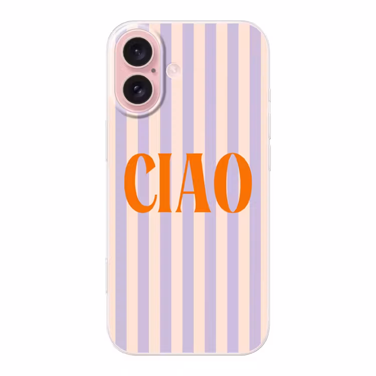 Telefoonhoesje - Ciao - Quote - Pastel - Strepen — 1