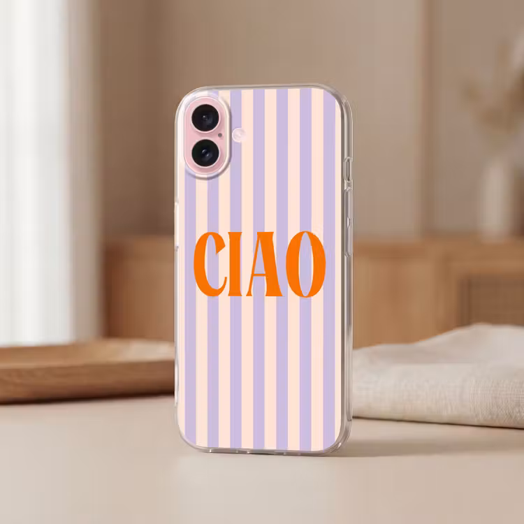 Telefoonhoesje - Ciao - Quote - Pastel - Strepen — 3