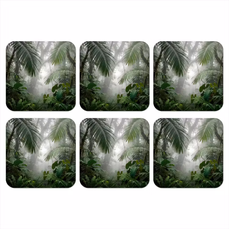 Onderzetter​ - Natuur - Jungle - Mist - Tropisch - Groen — 1