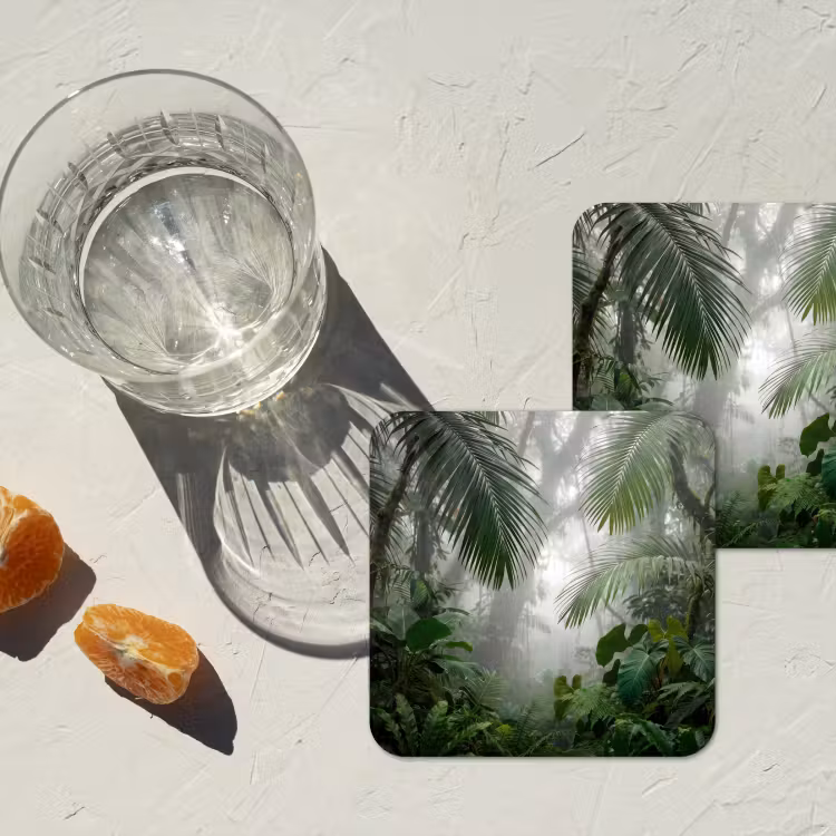 Onderzetter​ - Natuur - Jungle - Mist - Tropisch - Groen — 3