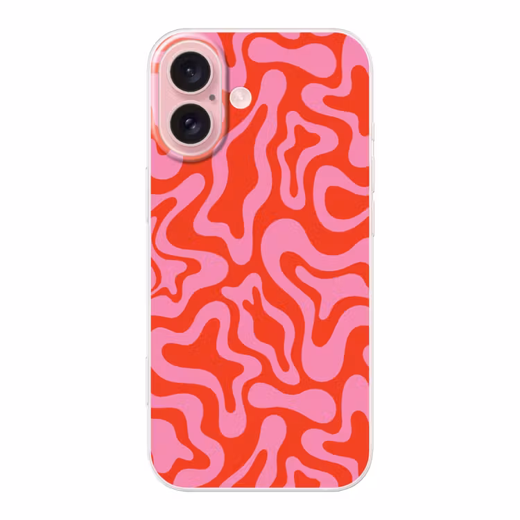 Telefoonhoesje - Abstract - Patroon - Rood - Roze - Minimalistisch — 1