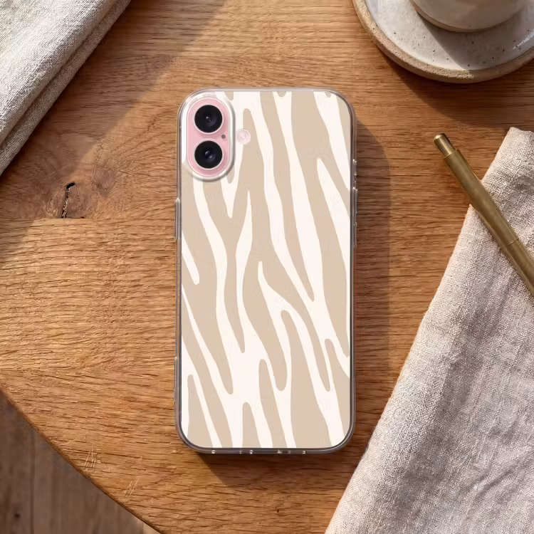 Telefoonhoesje - Zebraprint - Beige - Wit - Dierenprint — 2