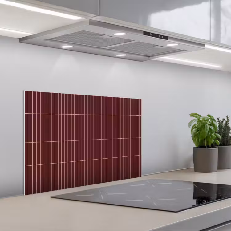 Spatscherm keuken - Lijnen - Patroon - Bordeaux — 5