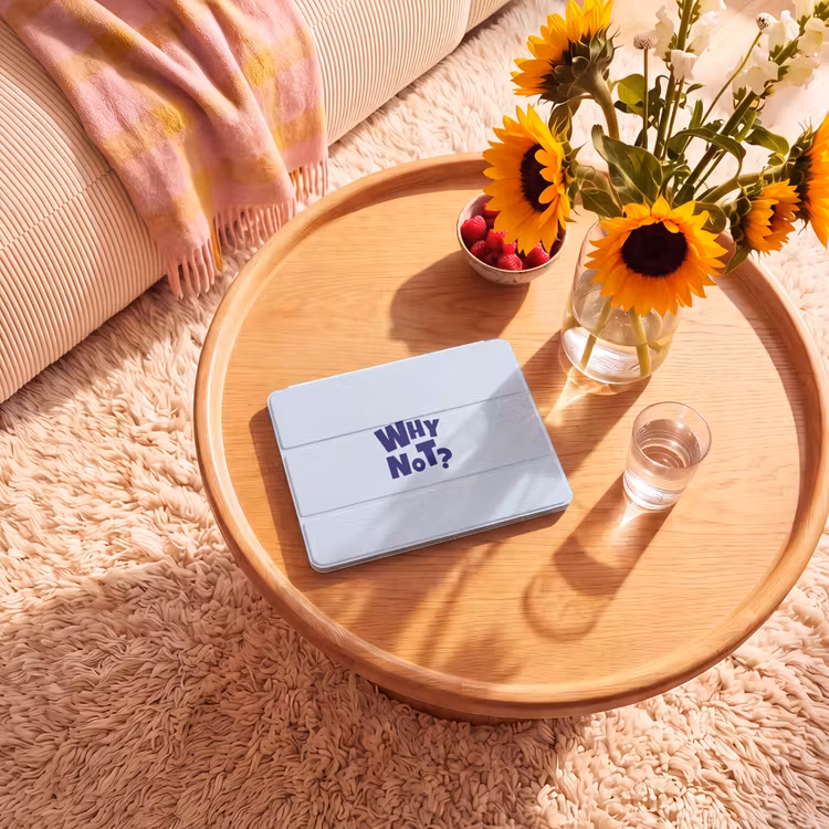 iPad hoes - Why not - Blauw - Licht blauw - Quote — 2