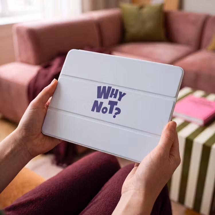iPad hoes - Why not - Blauw - Licht blauw - Quote — 3