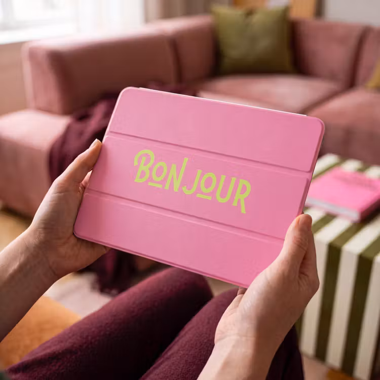 iPad hoes - Roze - Groen - Bonjour - Art — 3
