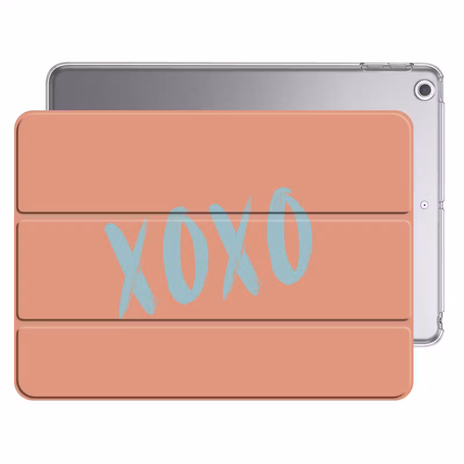 iPad hoes - XOXO - Blauw - Perzikkleur — 1