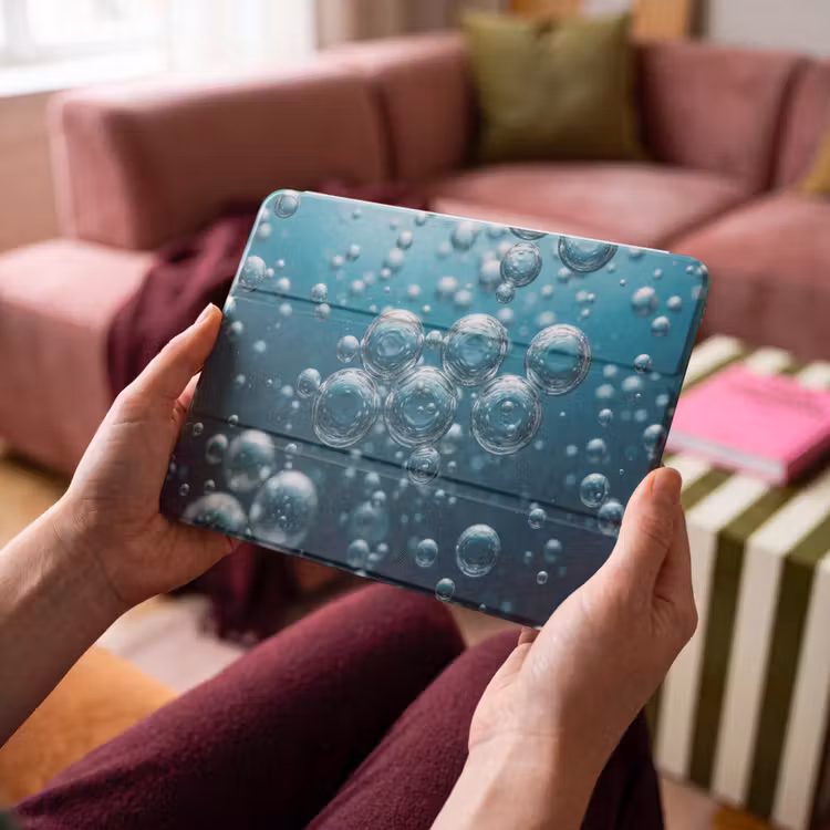 iPad hoes - Luchtbellen - Dynamisch - Blauw — 3