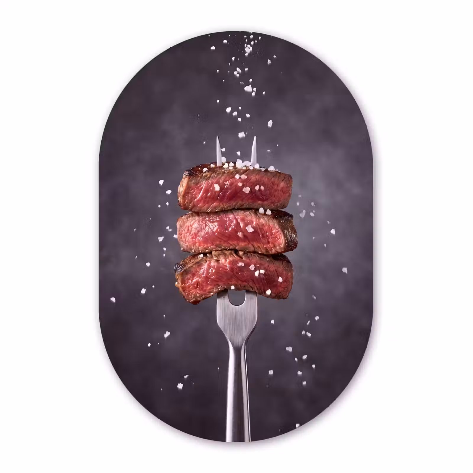 Muurovaal aluminium - Eten - Vlees - Zout — 1