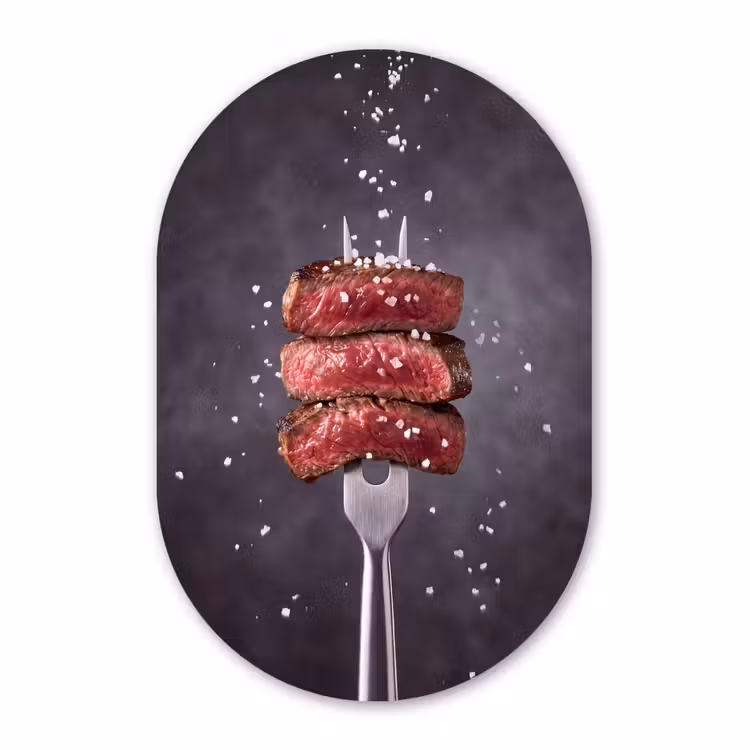 Muurovaal aluminium - Eten - Vlees - Zout — 1