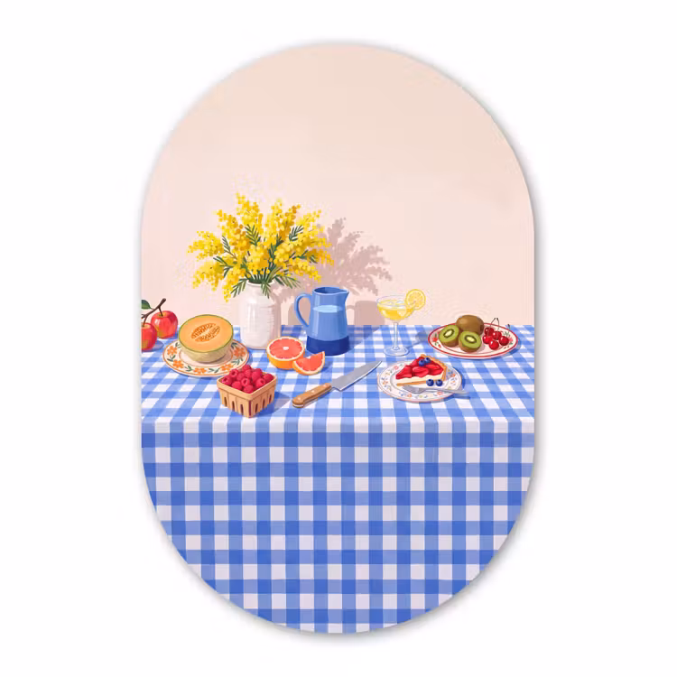 Muurovaal aluminium - Eten - Fruit - Zomer — 1