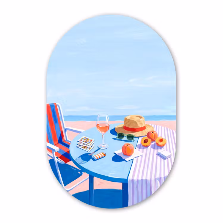 Muurovaal aluminium - Strand - Picknick - Zomer — 1