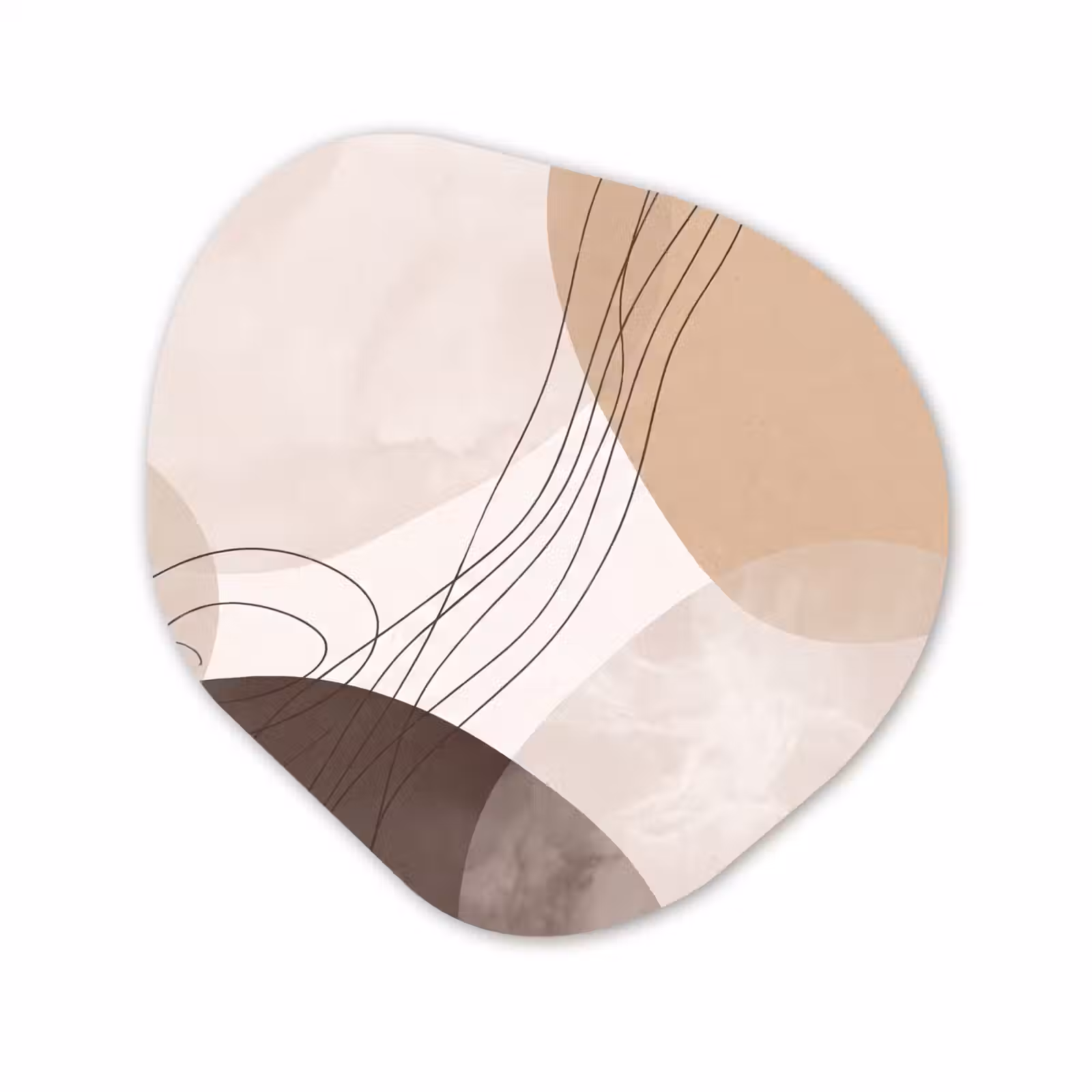 Organisch schilderij - Glas - Abstractie - Beige - Modern — 1