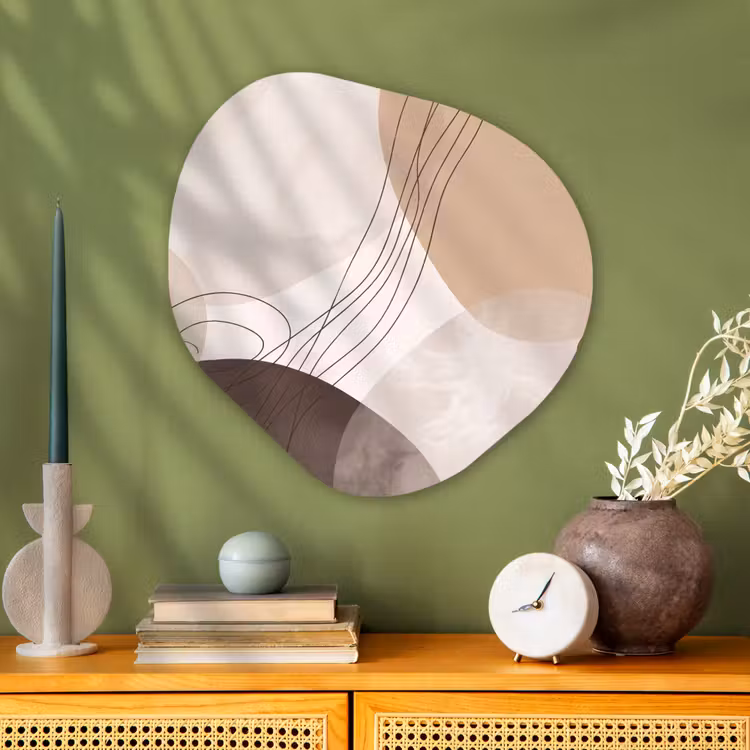 Organisch schilderij - Glas - Abstractie - Beige - Modern — 2