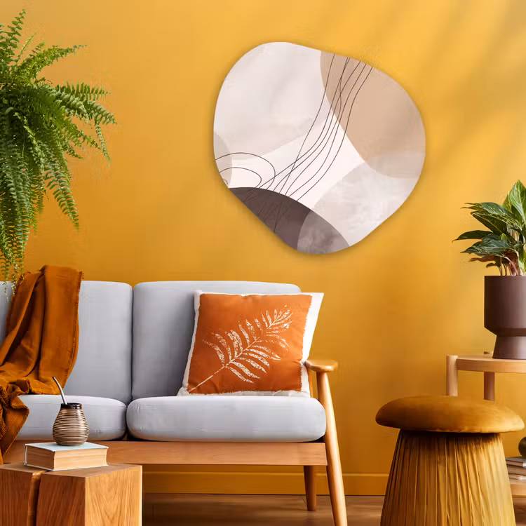 Organisch schilderij - Glas - Abstractie - Beige - Modern — 3