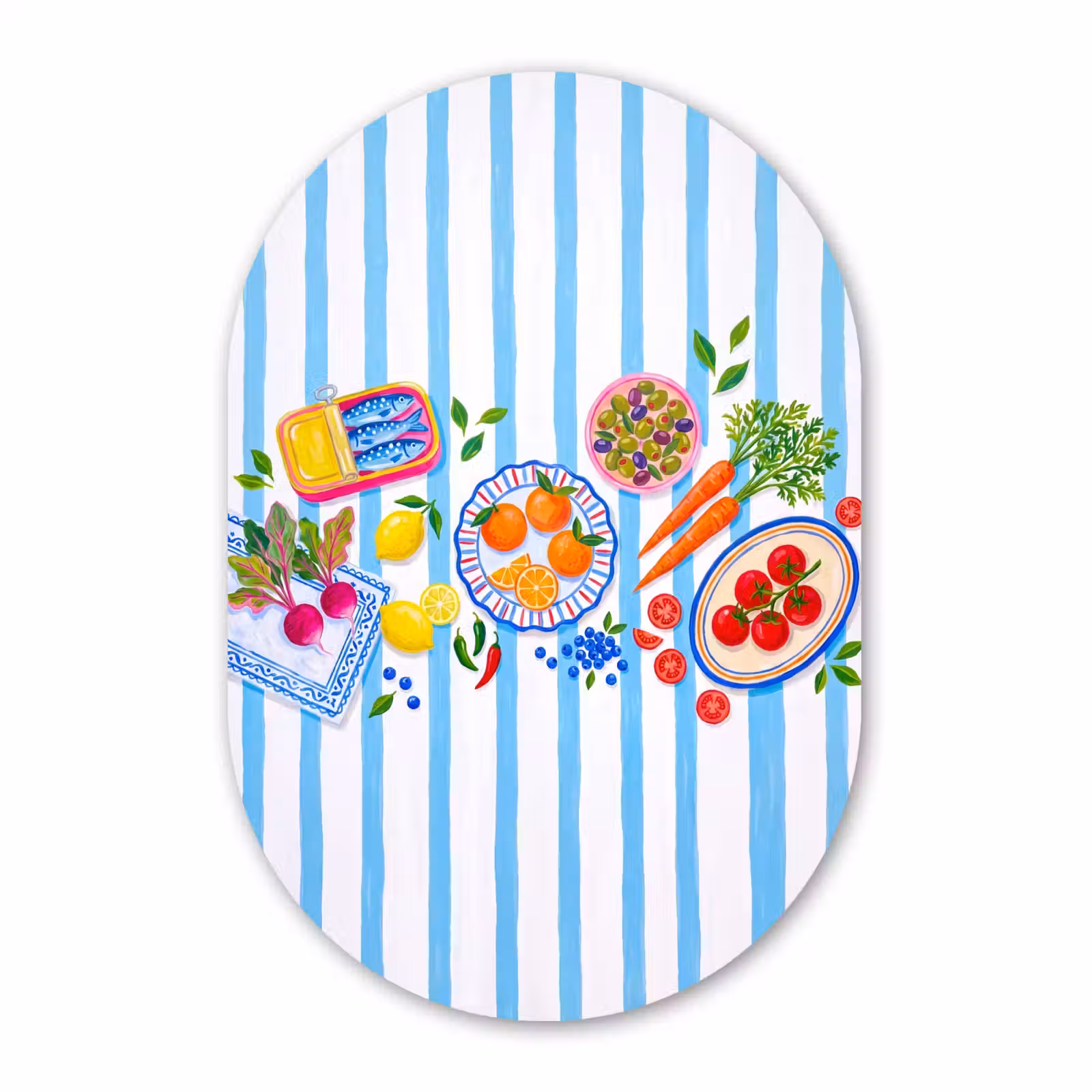Muurovaal aluminium - Eten - Vers - Illustratie — 1