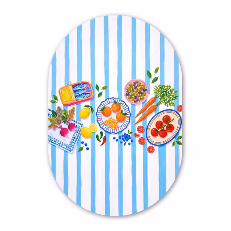 Muurovaal aluminium - Eten - Vers - Illustratie — 1
