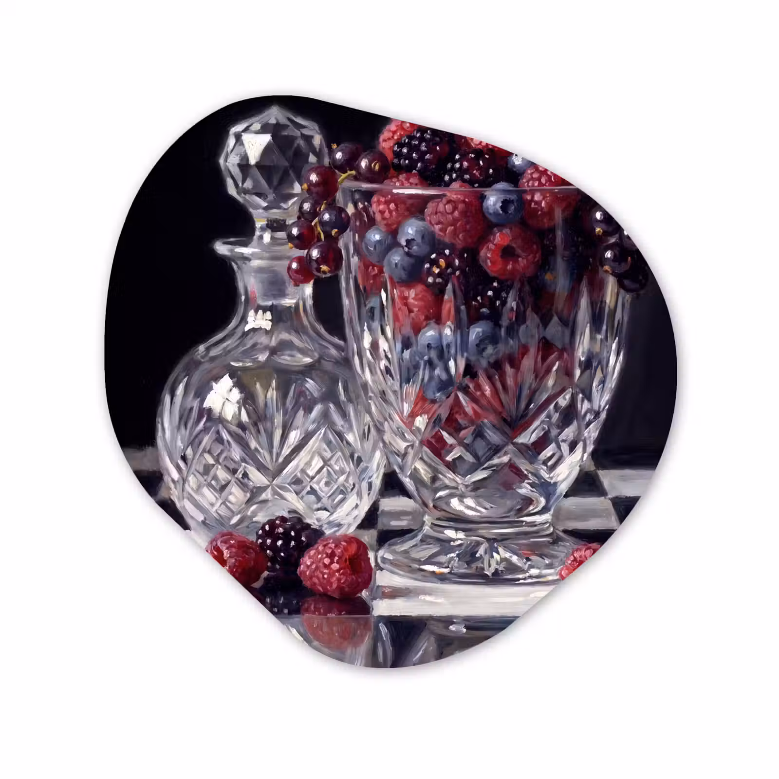 Organisch schilderij - Glas - Bessen - Kristal - Stilleven — 1