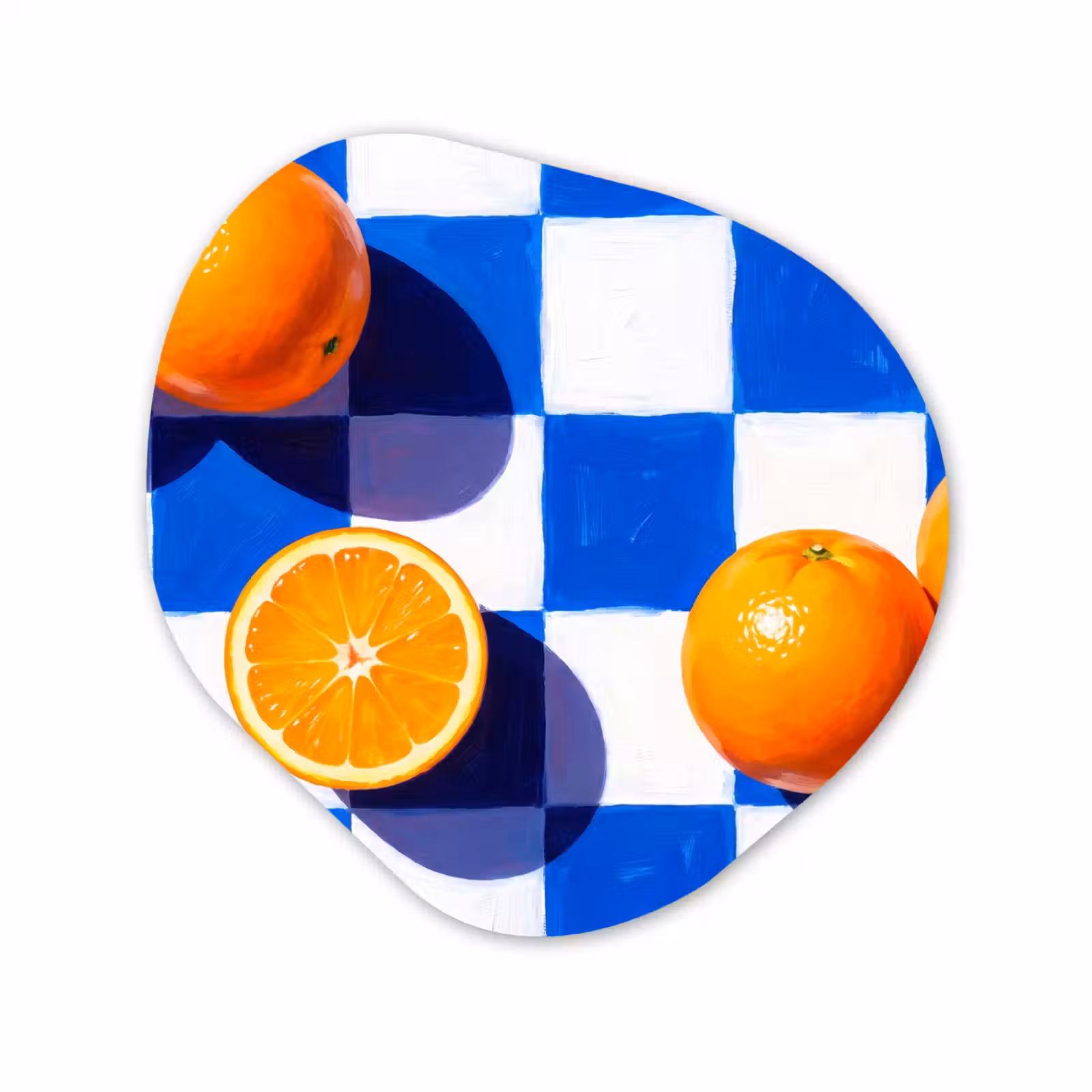 Organisch schilderij - Glas - Sinaasappel - Geruit - Eten — 1