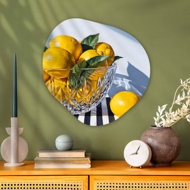 Organisch schilderij - Glas - Citroenen - Fruit - Geel — 2