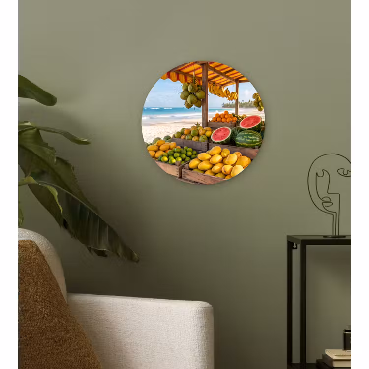 Wandcirkel - Glas - Fruit - Strand - Tropisch — 3
