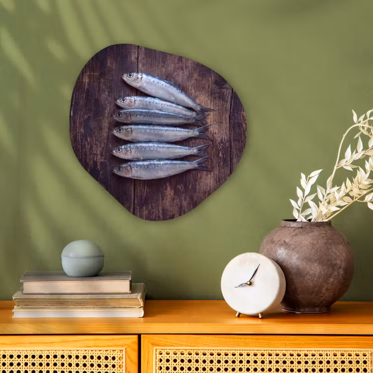 Organisch schilderij - Forex - Vis - Hout - Eten — 2