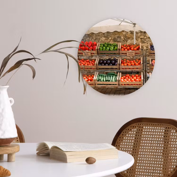 Wandcirkel - Glas - Eten - Markt - Vers — 4